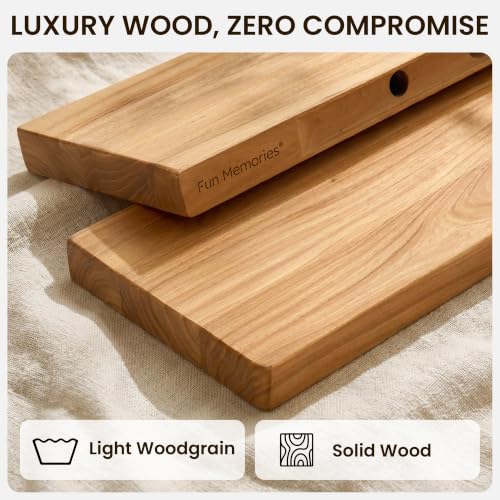 Fun Memories Natural Finish Live Edge Floating Shelves Set of 2, 32" Wide Wall Shelves