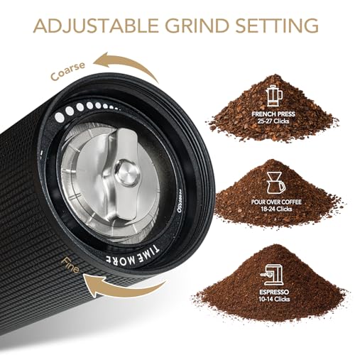 Manual Coffee Grinder - TIMEMORE Chestnut C2S Black with 38mm Conical Burr
