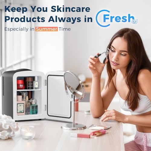 Antarctic Star 4L Compact Portable Mini Fridge Black for Cosmetics & Drinks