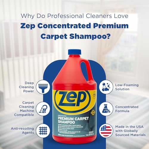 Zep Premium Carpet Shampoo 1 Gal - Deep Cleaning & Stain Removal - Case of 4 - Variation 1