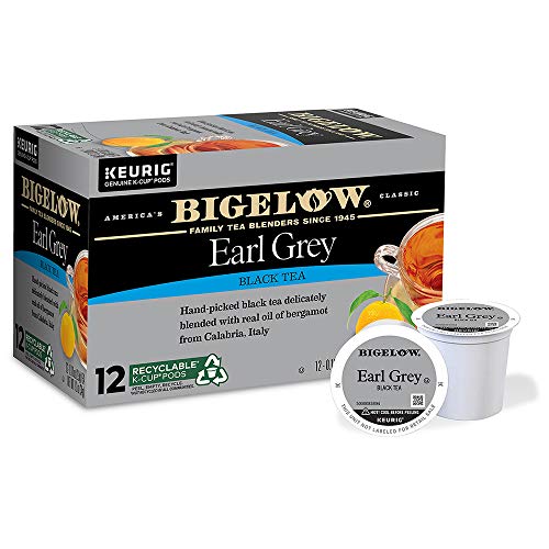 Earl Grey Black Tea K-Cup Pods - 12 Count Pack of 6, 72 Total - Caffeinated Tea