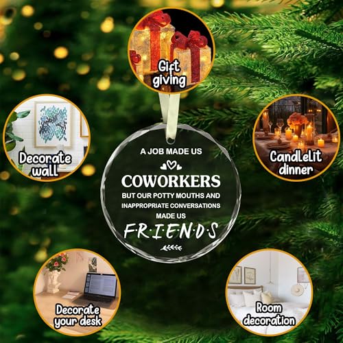 BSQUIELE Coworker Ornament - Glass Christmas Gift for Boss, Manager & Colleagues