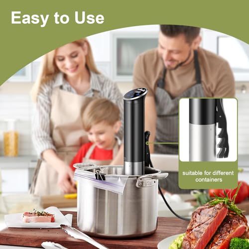 1100W Sous Vide Cooker with Precise Temperature Control IPX7 Waterproof Compact Design