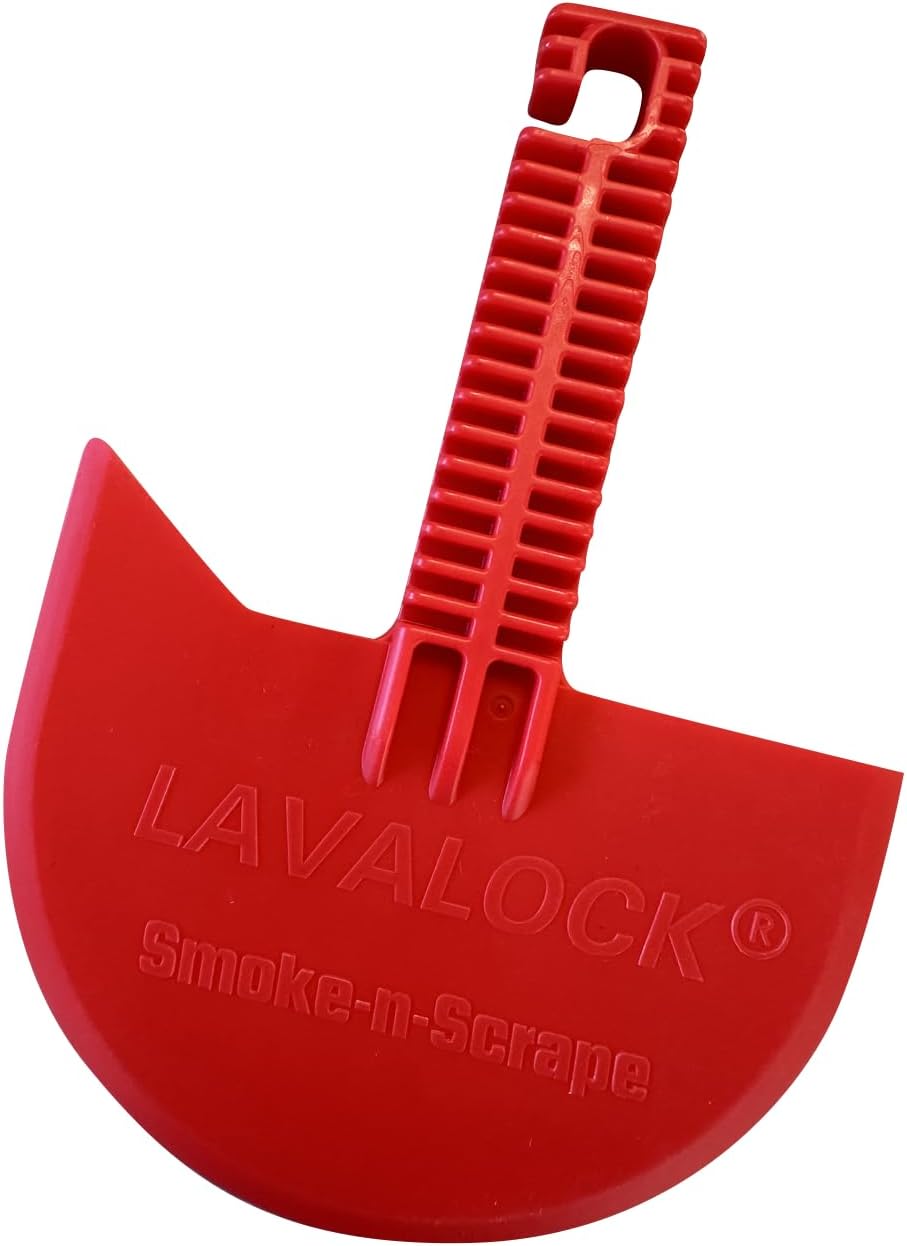 LavaLock Grill Scraper - Effective Residue Remover Tool for Weber Kettle & Smokey Mountain | Red Smoke-n-Scrape