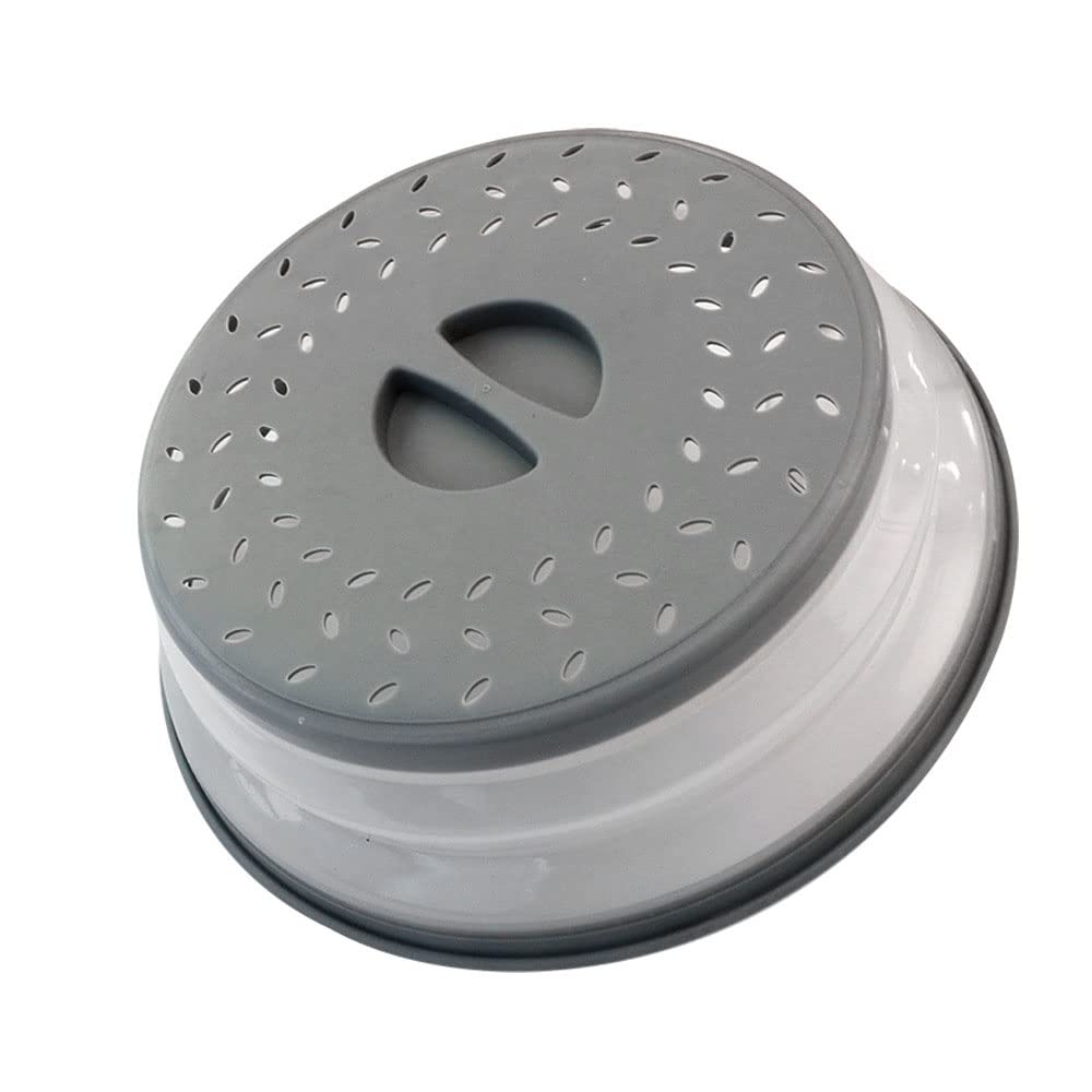 Collapsible Microwave Splatter Cover, Microwave Plate Cover With Steam Vent(12.3 IN,gray)
