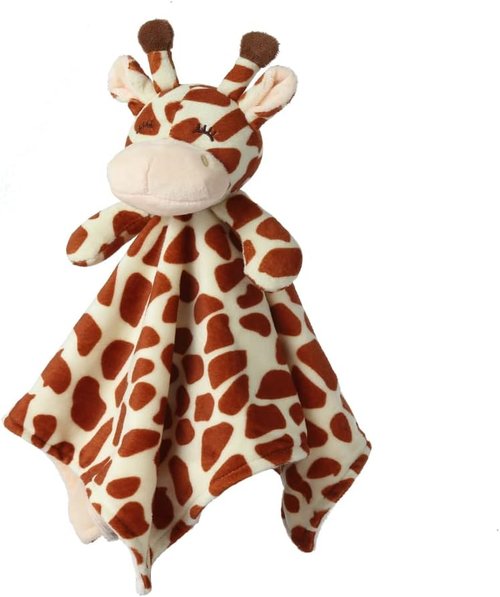 CREVENT Soft Plush Animal Face Security Blanket - Adorable Brown Giraffe for Boys & Girls, Perfect Gift for Birthdays & Baby Showers