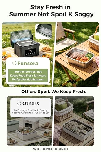 Cordless Electric Lunch Box Food Warmer with Timer & Large Capacity