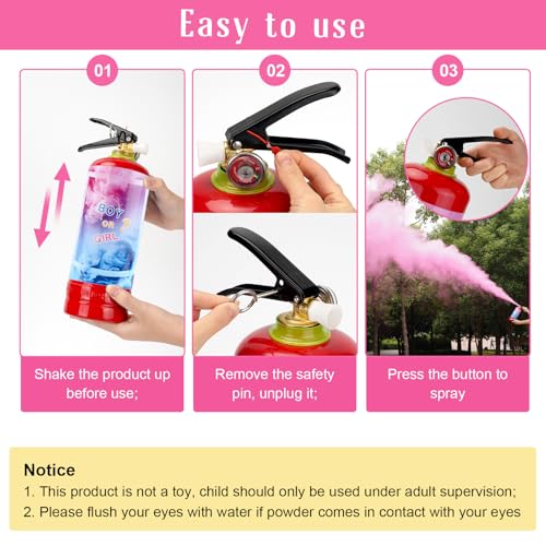 Pink Giant Gender Reveal Fire Extinguisher 2 Pack - Baby Girl Reveal Party Decorations