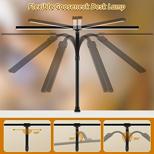 Black 31.5in LED Desk Lamp with Clamp Dual Head Monitor Light Remote