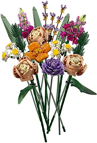 LEGO Botanical Flower Bouquet Set - Realistic Artificial Flowers for Home Decor & Gift