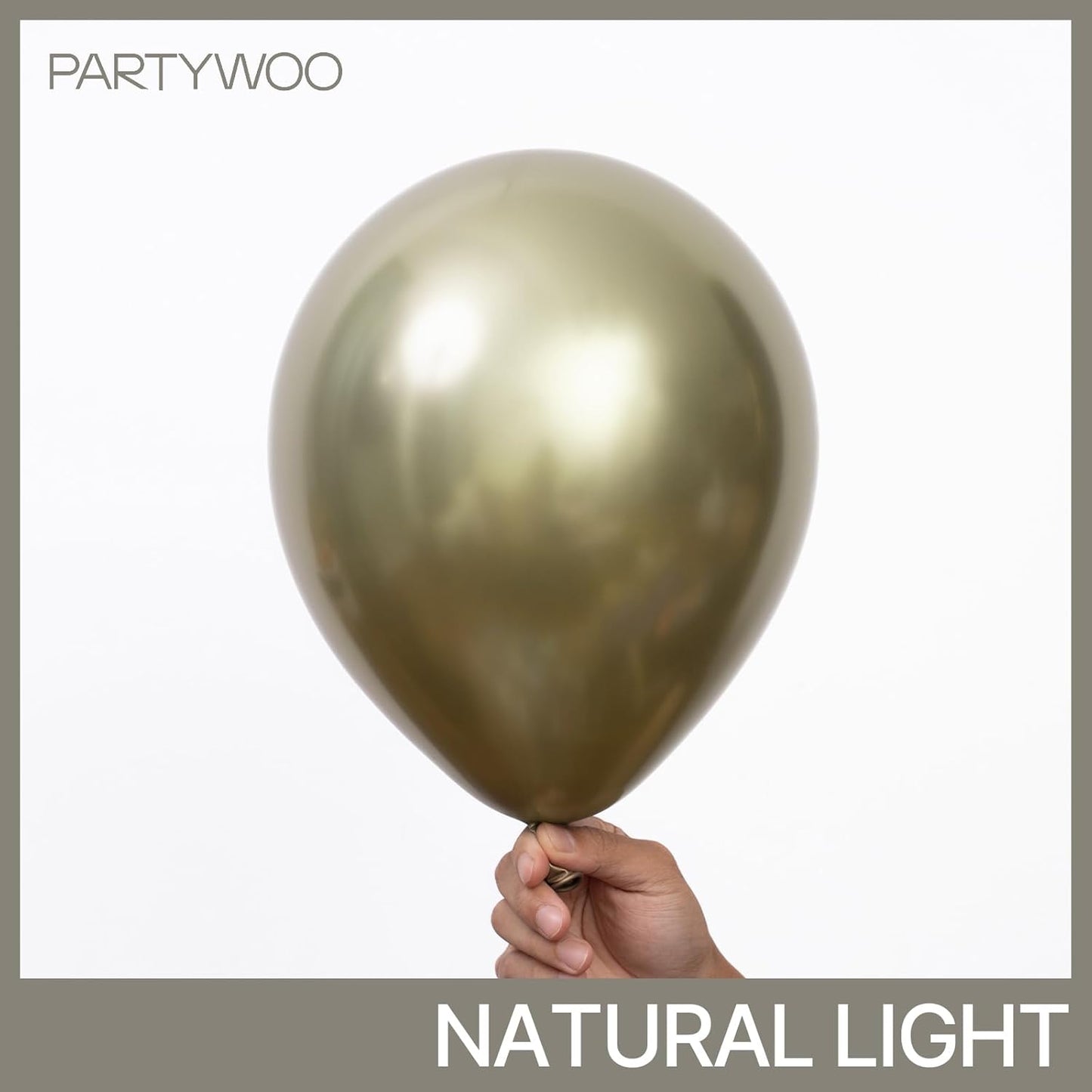 PartyWoo Metallic Green Balloons - 50pcs 12 Inch Sage Olive Green for Weddings, Graduations & Baby Showers