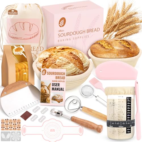 Sourdough Starter Kit with Proofing Baskets & Baking Tools - Complete Set