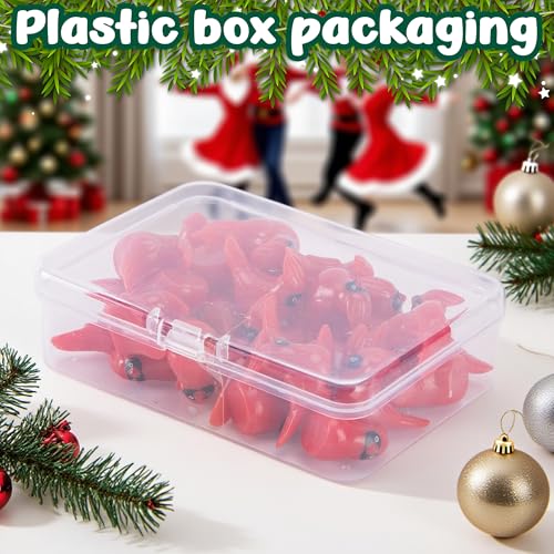 Watayo 30 Pcs Mini Resin Red Cardinal Bird Figurines, Christmas Miniature Cardinal Figurines Decor, Tiny Red Birds Ornaments for Christmas Garden Tree Home Table Decor Vase Filler Party Favors