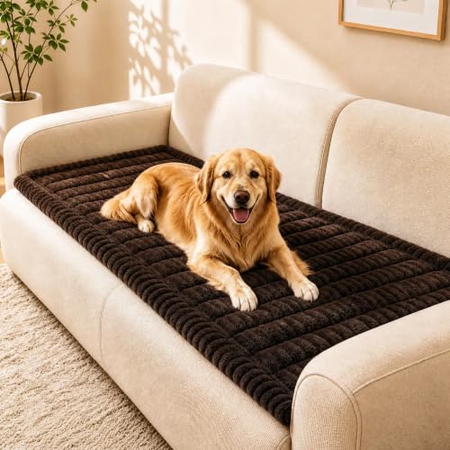 BIETYONE Washable Non-Slip Couch Cover for Dogs, Brown, 27.6 x 70.9 inches