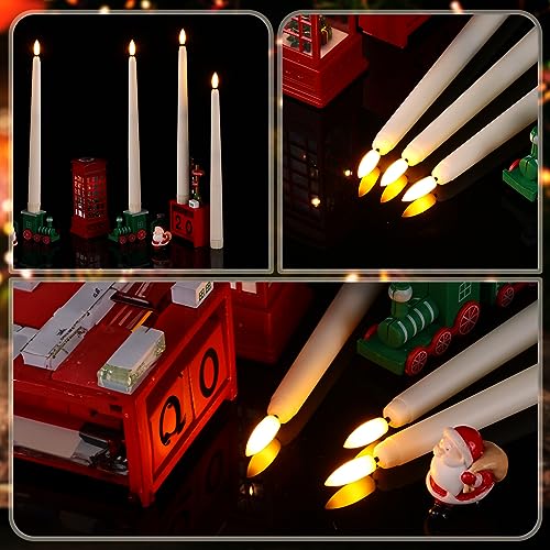Ivory Flameless Taper Candles Set with Remote Control - 11 Inch, 48 Pack