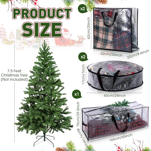 Simgoing Extra Large Christmas Tree Storage Bag 9 Ft & Wreath Garland Tote Set
