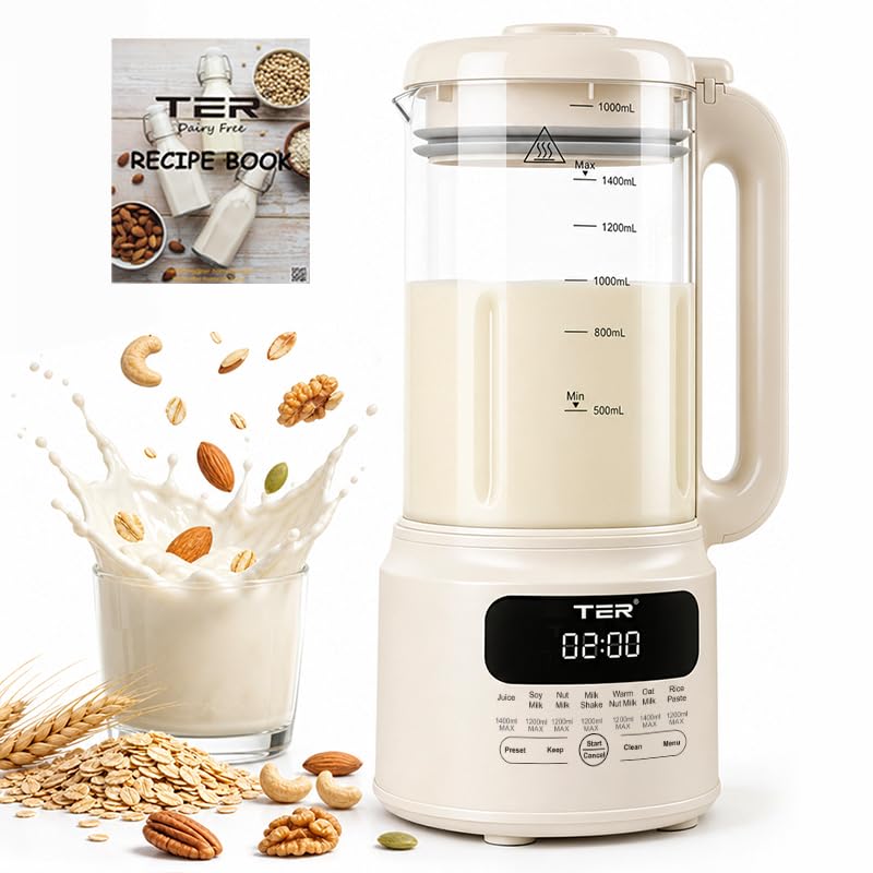 61oz Glass Nut Milk Maker Machine for Almond Oat Soy Milk - BPA-Free