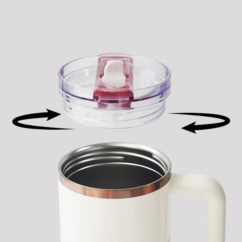 Dreamfocus 40 oz Leak Proof Flip Straw Lid Replacement for Stanley 40 oz Quencher H2.0 and ProTour Tumbler