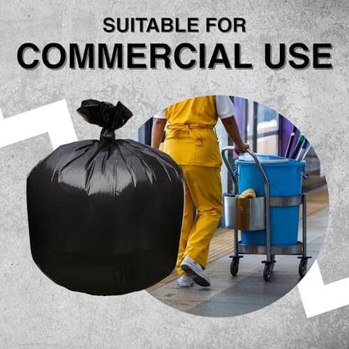 33-Gallon Heavy-Duty Trash Bags 1.2 Mil Thick Black 150 Pack - Made in USA