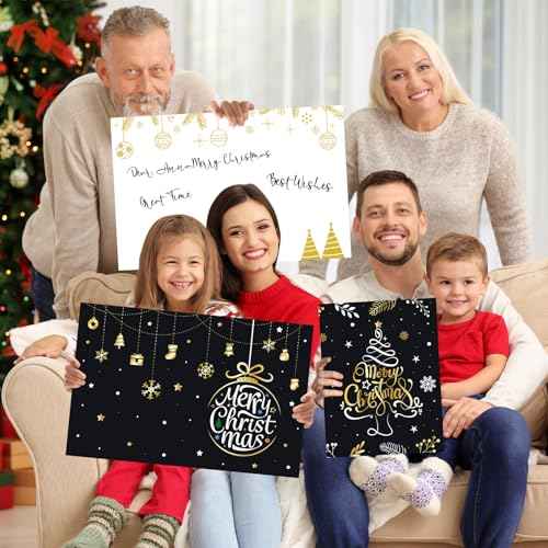 3 Pcs Jumbo Merry Christmas Greeting Cards With Envelope Decoration Extra Large Size 14 x 21 Inch Giant Christmas Cards Snowman Christmas Tree Santa Claus Different Patterns for Holiday Party Gift Decorations Supplies Happy New Year