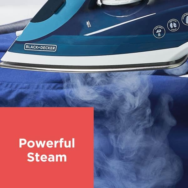 BLACK+DECKER Classic Steam Iron with Retractable Cord 12.72x5.63x6.30 inches
