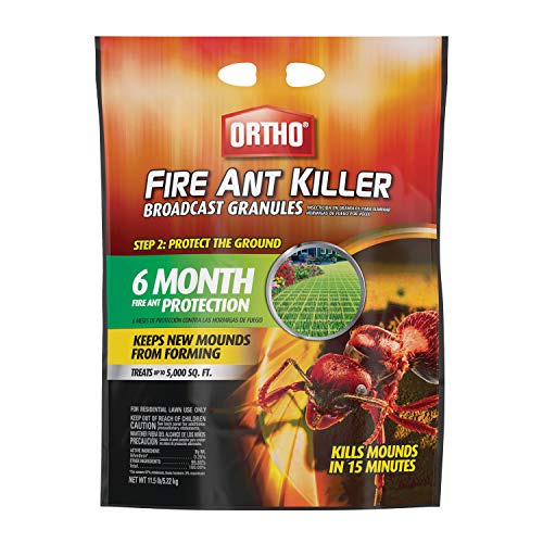 Ortho Fire Ant Killer Broadcast Granules 11.5 lb - Kills Mounds in 15 Min, 6-Month Lawn Protection