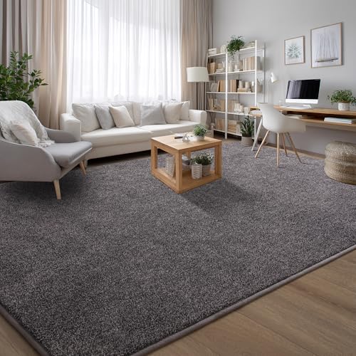 Keeko 4' x 6' Dark Grey Memory Foam Area Rug - Non-Slip, Washable, Soft Bedroom Carpet