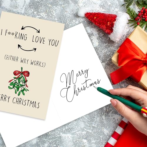 Missonemi Funny Christmas Card Gift for Women Men MS309, Naughty Holiday Greeting