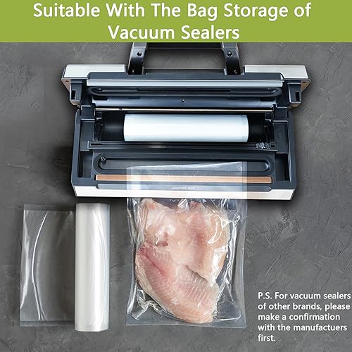 Potane 8 Pack 8x20 Inch Vacuum Sealer Bags - Heavy Duty, Smell-Proof Food Storage Rolls