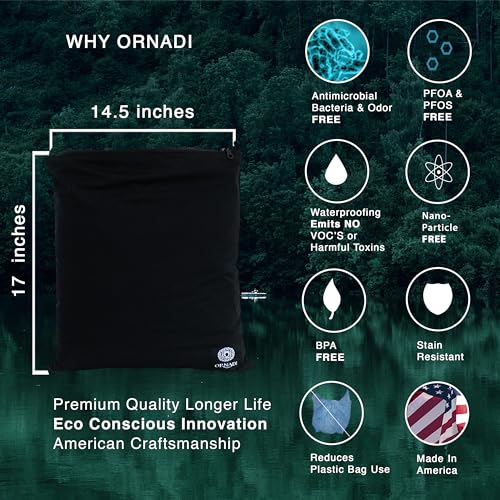 Ornadi Waterproof Odor-Resistant Sweat & Gym Clothes Bag, Antimicrobial, Leakproof