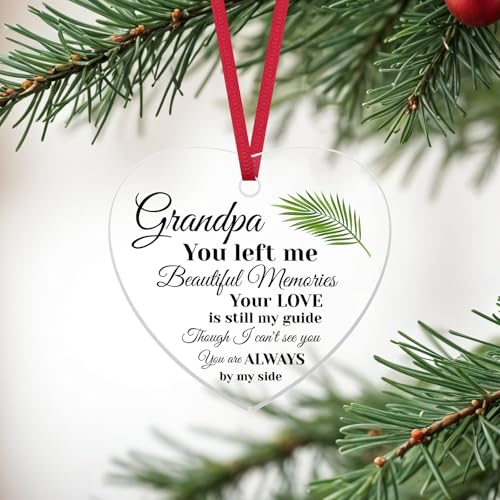 Grandfather Memorial Acrylic Ornament - Sympathy Gift for Loss of Grandpa