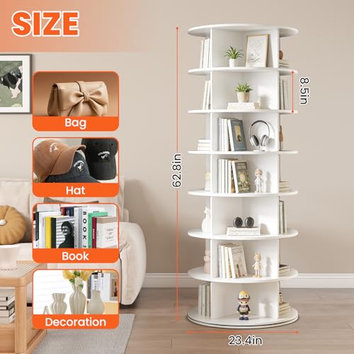 7 Tier Rotating Shoe Rack Tower - 360° Spin, Large Capacity, Space Saver - Variation of THIS listing