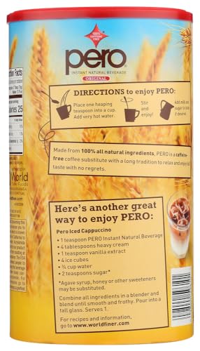 Pero Instant Caffeine-Free Beverage Mix - 7 oz Pack of 2, Roasted Barley & Chicory Drink
