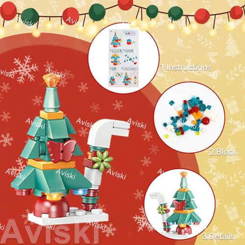 Aviski Multicolor 12-in-1 Christmas Building Blocks Advent Calendar for Kids