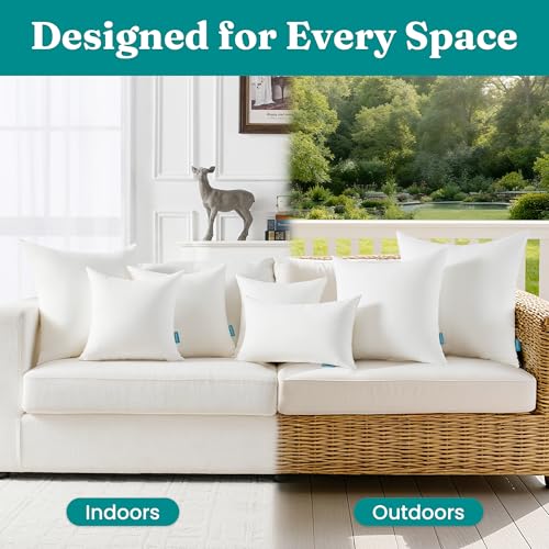 Outdoor Throw Pillow Inserts 18x18 Inches Set of 4 Waterproof Cushions - Oubonun Variation of 4 / 18x18 Inch