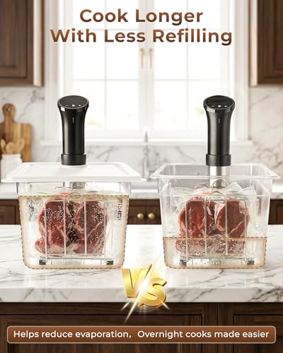 12 Quart Sous Vide Container with Collapsible Lid & Stainless Steel Rack - BPA-Free, NSF Approved, Includes Insulating Sleeve - Fits Anova & Instant Pot