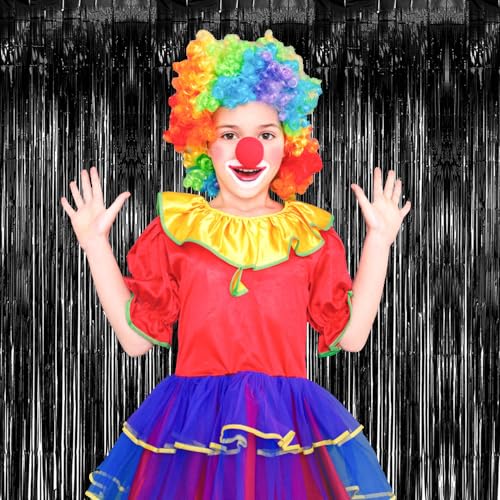 3 Pack Black Fringe Backdrop Streamers Halloween Party Decorations Black Tinsel Foil Curtains Photo Booth Backdrop Birthday Wednesday Twilight Graduation Wizard Party Decorations Supplies