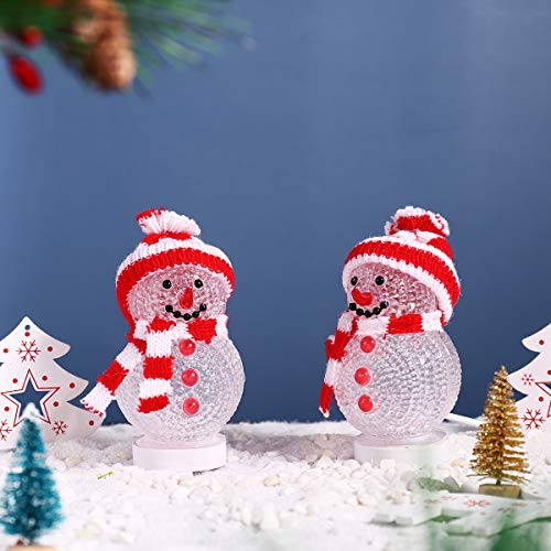 Mobestech 2pcs Christmas Lights USB Snowman Lights USB Charging Night Light Christmas Decoration for Living Room Nursery Room