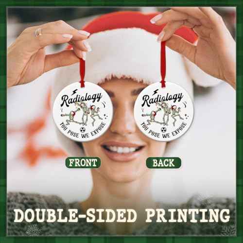 Funny Radiology Christmas Ornament 2025 - Radiologist Ornament Gift for X-Ray Tech, MRI Technologist, Radiologic Technologist, Radiographer Students & Coworkers - Ceramic Radiology Decoration