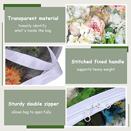 Remagr 4 Pcs 30in Clear Wreath Storage Bag - Transparent, Waterproof