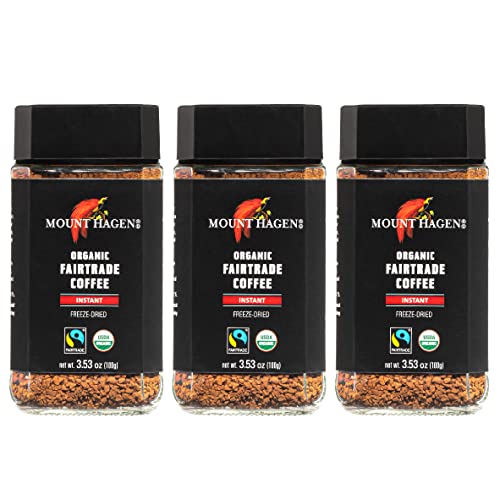 Organic Freeze-Dried Instant Coffee - 3.53oz Jar Pack of 3, Arabica Papua New Guinea