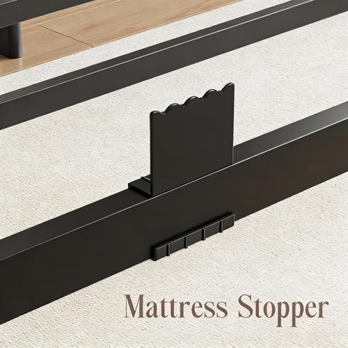 Black King Metal Bed Frame 14 Inch Heavy Duty Platform Bed No Box Spring Needed