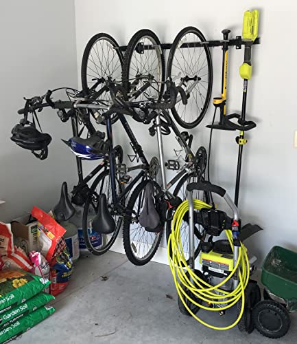 Heavy Duty Wall-Mounted Bike Rack for 5 Bicycles - Space-Saving Vertical Storage