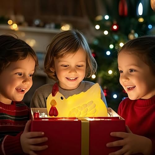 Chicken Egg Night Lght, Handwork Cute Chicken Butt Lamp, Funny Battery-Operated Table Lamp Decoration for Home, Bedroom, Study Room, LED Animal Novelty Lamp for Birthday Christmas Gifts