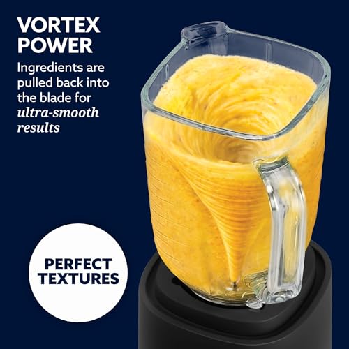 Oster Vortex Plus Glass Blender 1200W Reversible Steel Blades Black Plus