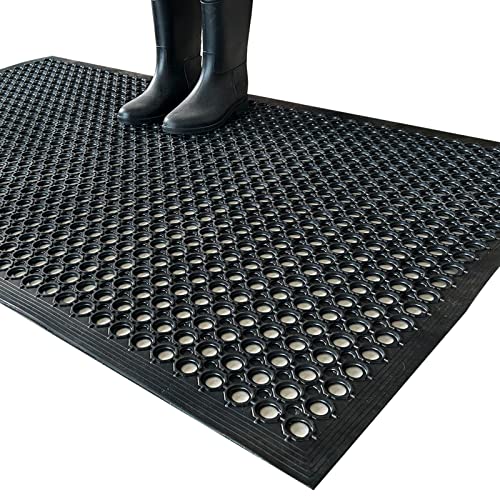 Uniboho 60x35 Inch Heavy Duty Rubber Drainage Floor Mat Non Slip Indoor Outdoor