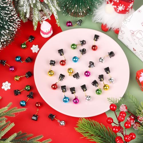 CCINEE 24 pcs Colorful Christmas Beard Ornaments with Clips - Men & Women