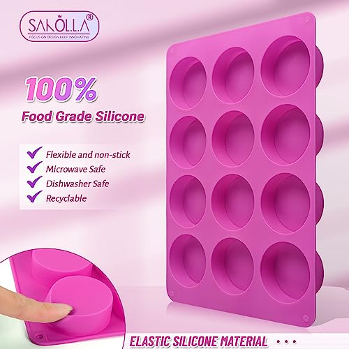 Sakolla 3-Piece Chocolate Cookie Mold Set, 2.1 Inch Silicone Baking Molds