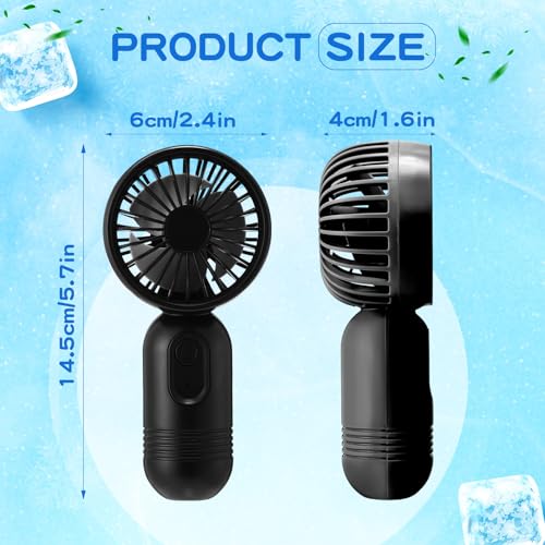Rechargeable Mini Portable Fan Black - Compact Handheld Personal Fan