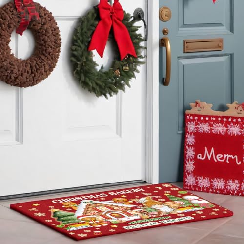 Drydiet Gingerbread Man Christmas Door Mat 2x3 ft Non-Slip Indoor Rug